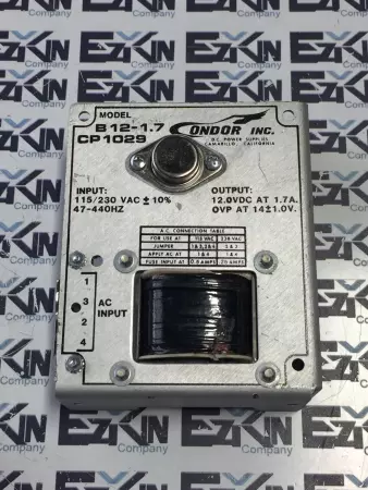 Condor Inc. B12-1.7 DC Power Supply Input 115/230 VAC CP1029 