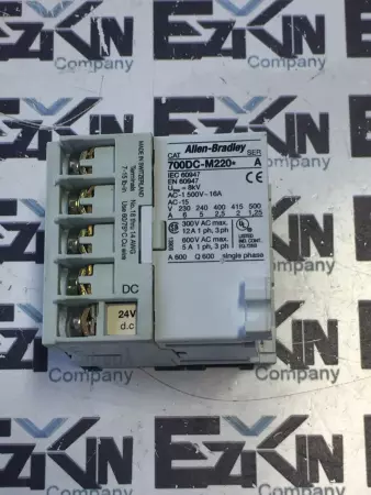 Allen-Bradley 700DC-M220* SER.A Control Relay 600VAC 5Amp 24DC Coil 