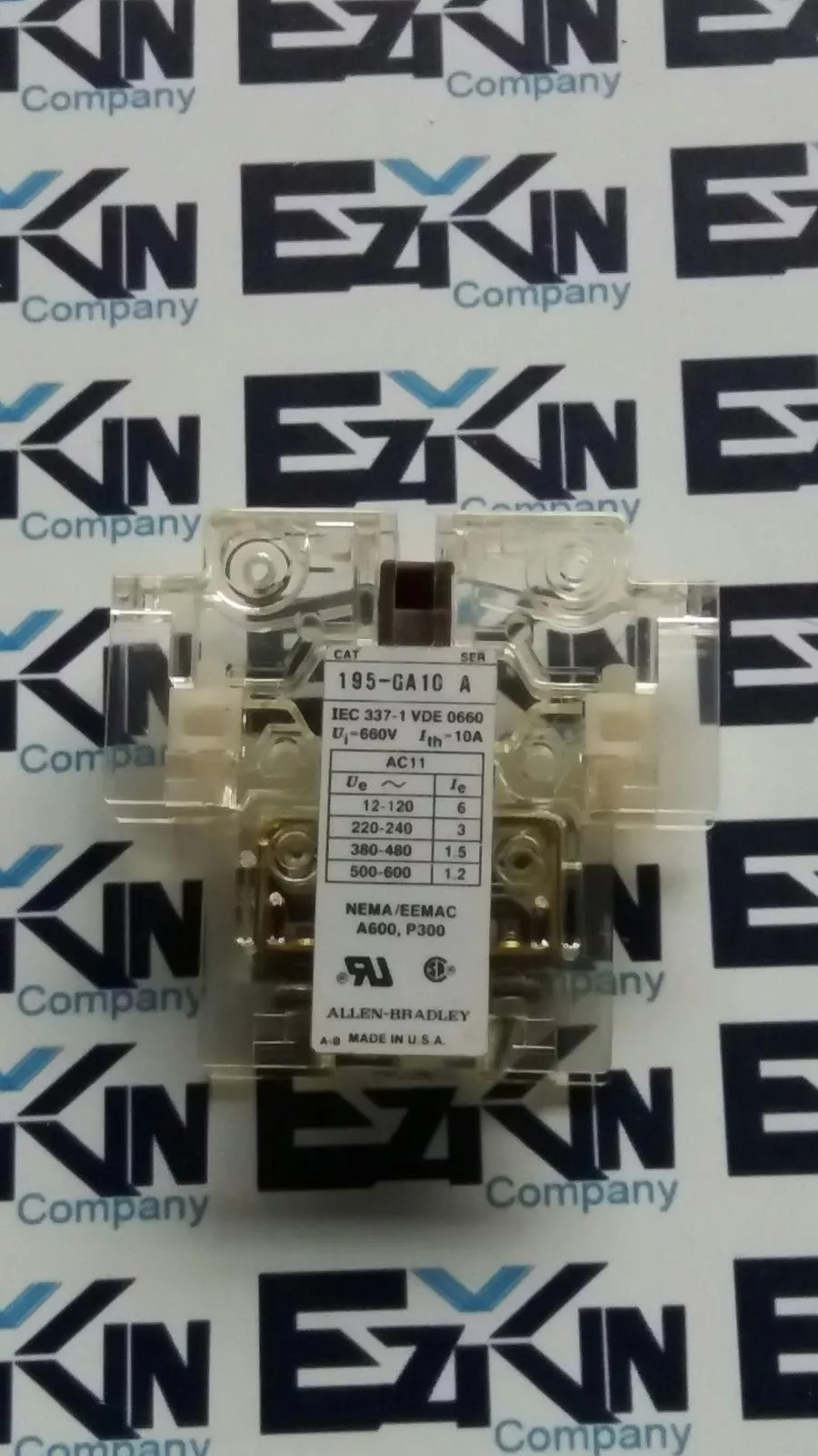 Allen-Bradley 195-GA10 SER.A Auxiliary Contactor, 660V 10A 