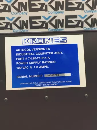 Krones 7-L98-21-014-A Power Supply 120VAC 1.0A 