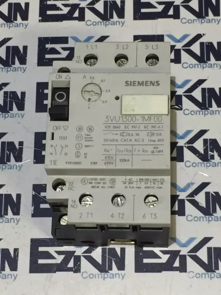 Siemens 3VU1300-1MF00 Motor Starter-Protector 600VAC Range 0.6-1.0Amp 