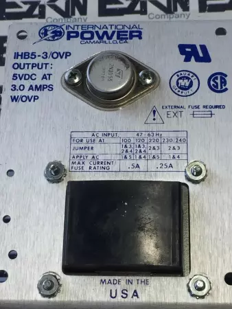 INTERNATIONAL POWER IHB5-3/OVP  POWER SUPPLY OUTPUT 3.0 AMP 5VDC