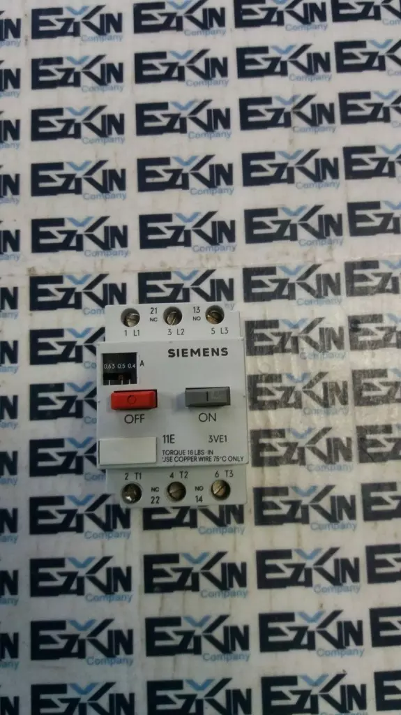 Siemens 3VE1010-2E Motor Starter-Protector 600 VAC 7.5Amp Range 0.4-0.63Amp 