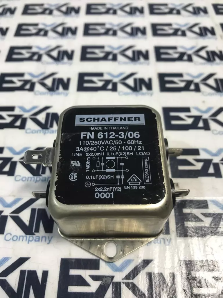 Schaffner FN 612-3/06 Power Line Filter 110/250VAC 3Amp 