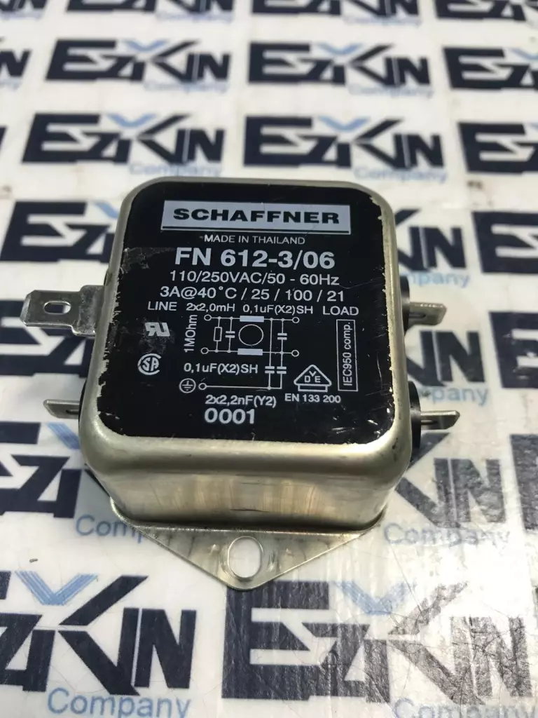 Schaffner FN 612-3/06 Power Line Filter 110/250VAC 3Amp 