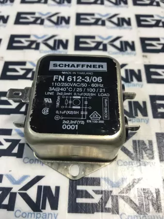 Schaffner FN 612-3/06 Power Line Filter 110-250VAC 3Amp 