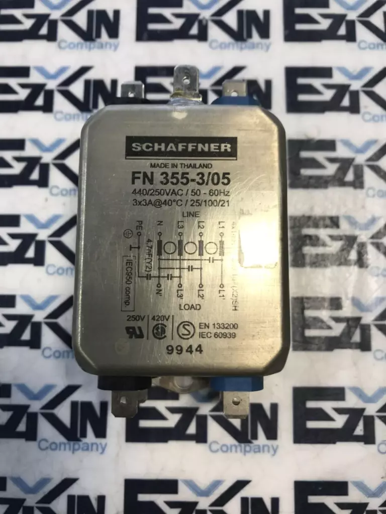 Schaffner FN 355-3/05 Power Line Filter 440/250VAC 3Amp 