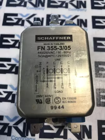 Schaffner FN 355-3/05 Power Line Filter 250VAC 3Amp 