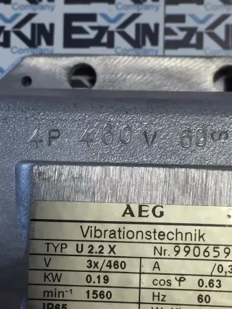 AEG U2.2X Vibrationstechnik Servo Motor, 0.19kW/0.25HP 