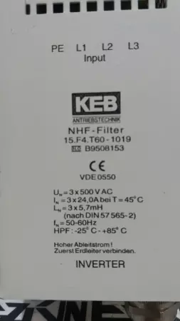 KEB 15.F4.T60-1019 NHF Filter Inverter 