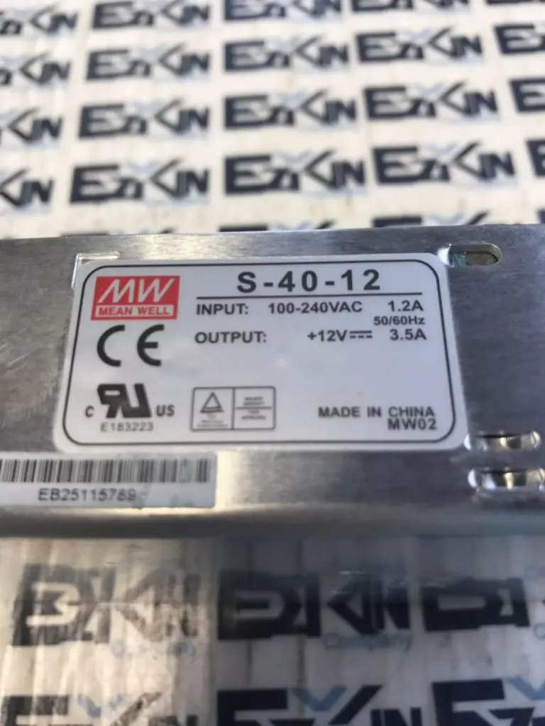 Mean Well S-40-12 Power Supply Input 100-240VAC 1.2Amp Output 12VDC 3.5Amp 