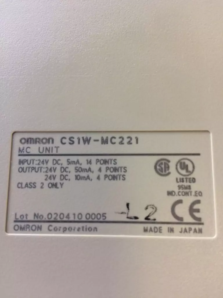 Omron CS1W-MC221 MC Unit 24VDC Class 2 