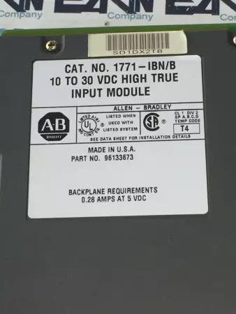   ALLEN BRADLEY 1771-IBN/B 10-30 VDC HIGH TRUE INPUT MODULE  