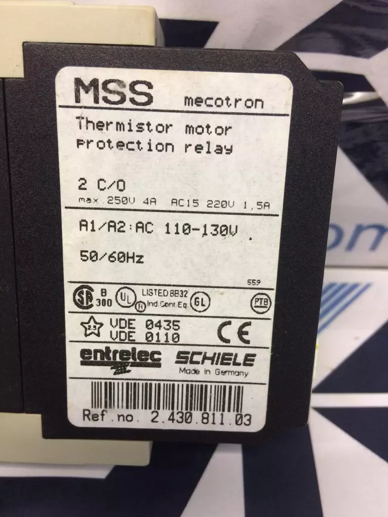 Schiele Entrelec 2.430.811.03 Thermistor Motor Protection Relay 250V 4A Lot of 2