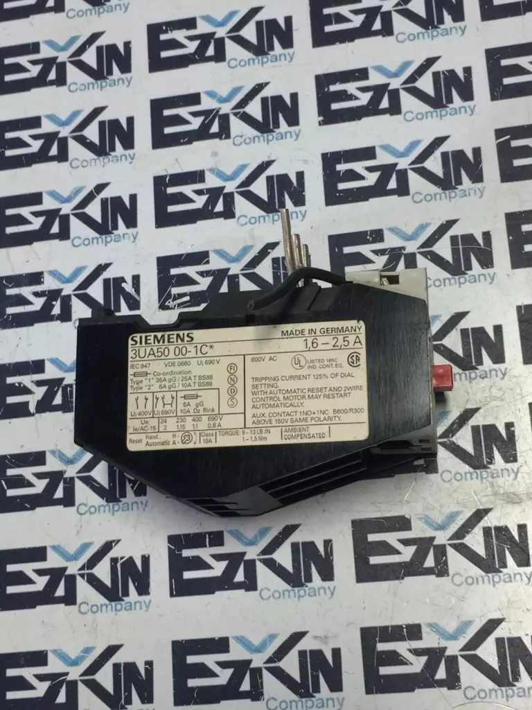 Siemens 3UA50 00-1C Overload Relay, 600VAC 1.6-2.5Amp 
