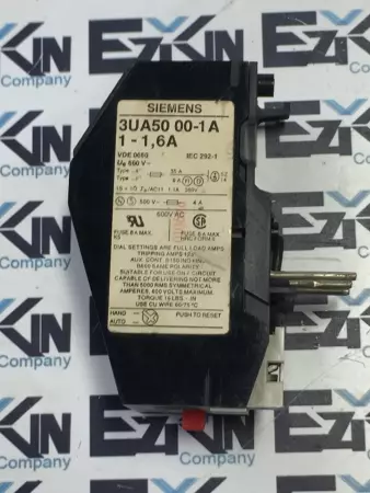 Siemens 3UA50 00-1A Overload Relay, 1-1.6A 600VAC 