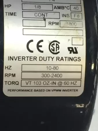 BODINE PACESETTER INVERTER DUTY MOTOR 34R6BFYP 