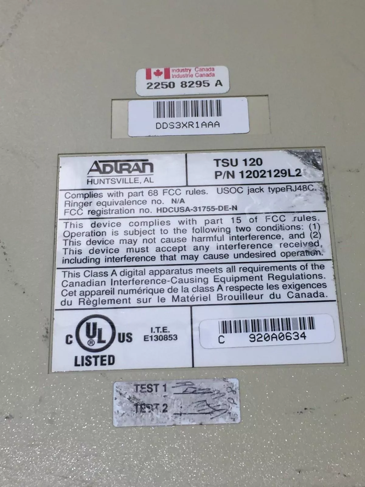 Lot De 2 Modems Multiplexeurs Adtran TSU 100 (1202052L2) Pour T1 - Occasion