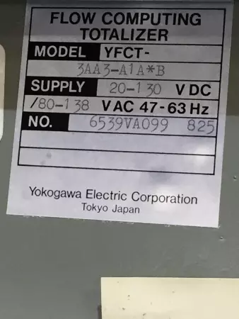 Yokogawa YFCT-3AA3-A1A*B Flow Computing Totalizer 