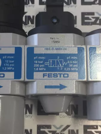 FESTO PNEUMATIC VALVE BLOCK LFR-D-MIDI/HE-D-MIDI/HEE-D-MIDI-24/HEL-D-MIDI/FRM-D