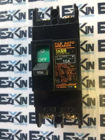 Fuji SA32B 2-Pole Circuit Breaker, 10A 220VAC 