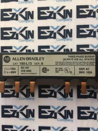 Allen-Bradley 190-L13 SER A 3-Phase Busbar 600VAC 100Amp 