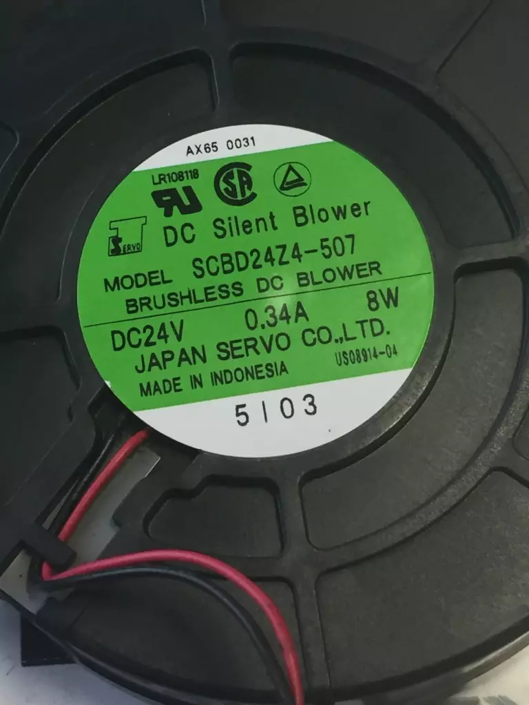 Japan Servo Co. Ltd. SCBD24Z4-507 Brushless DC Blower, 24DCV 0.34A 8W 