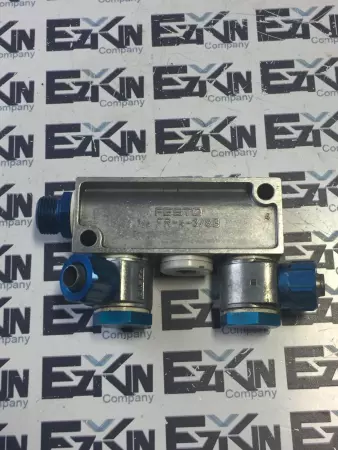 FESTO TYP FR-4-3/8B DISTRIBUTOR BLOCK W/TUBE FITTING 