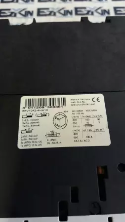 Siemens 3RV1042-4HA10 Manual Motor Starter-Protector 600V Range 36-50Amp 