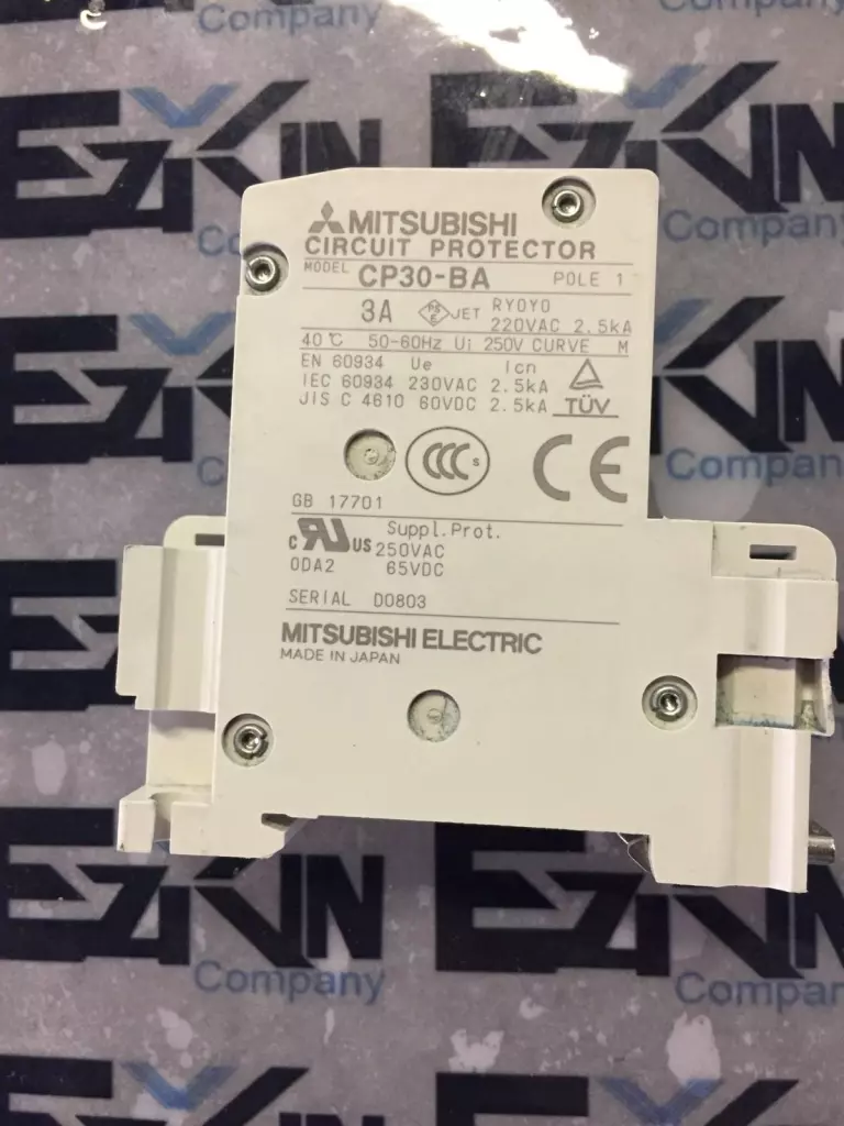 Mitsubishi Electric CP30-BA 3A 1-Pole Circuit Breaker, 250VAC/60VDC 3A 