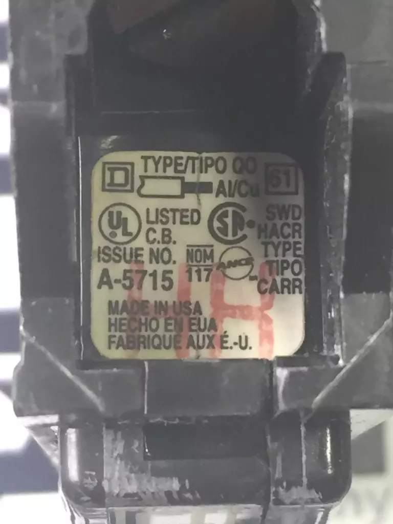 Square D A-5715 1-Pole Circuit Breaker, 120/240V 15Amp 