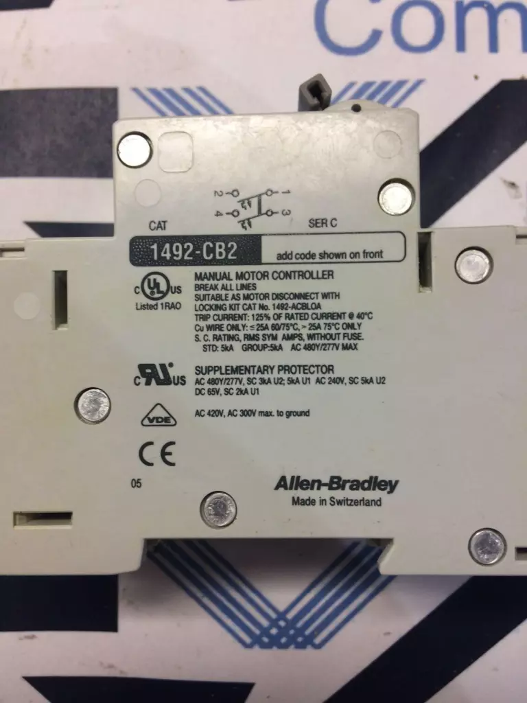 Allen-Bradley 1492-CB2 SER.C G 010 Circuit Breaker 480-277V 1Hp 1Amp 