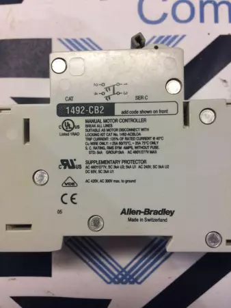 Allen-Bradley 1492-CB2 SER.C G 010 Circuit Breaker 480-277V 1Hp 1Amp 