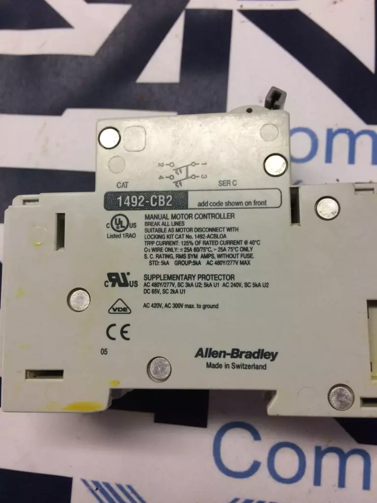 Allen Bradley 1492-CB2 SER.C 2-Pole H060 Circuit Breaker, 277Y/480V 6Amp 