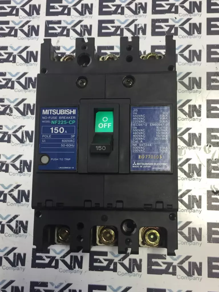 Mitsubishi Electric NF225-CP-3P-150A Circuit Breaker 600VAC 150Amp 
