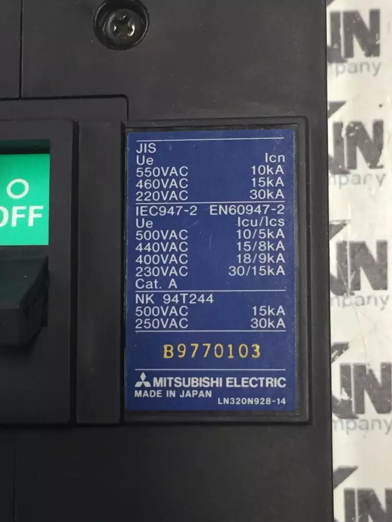 Mitsubishi Electric NF225-CP-3P-150A Circuit Breaker 600VAC 150Amp 