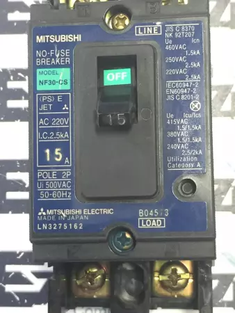 Mitsubishi Electric NF30-CS Circuit Breaker 220V 15A 2P 