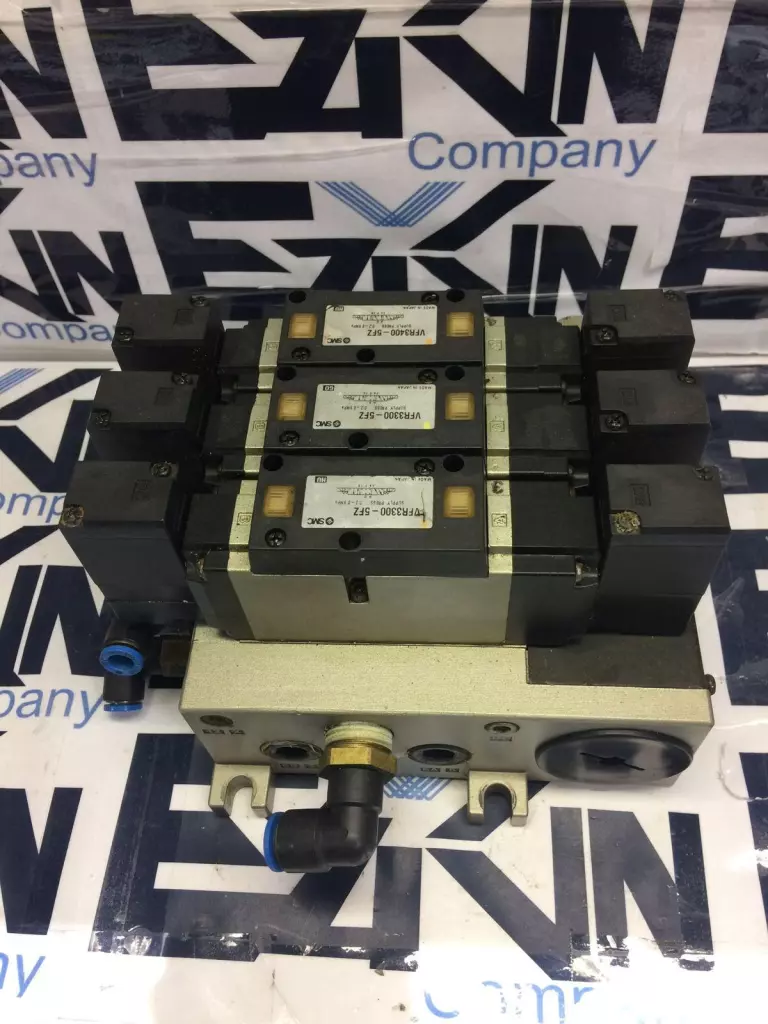 SMC VFR3400-5FZ Solenoid 3-Valve Assembly W/Manifold 