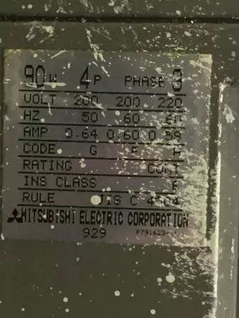 Mitsubishi Electric GM-JDT 3-Phase Gear Motor, 90W 
