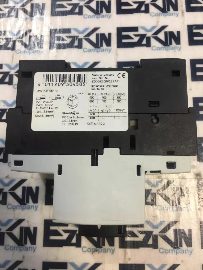 Siemens 3RV1421-0EA10 Starter Motor Protector 600V 6Amp Range 0.28-0.4Amp 