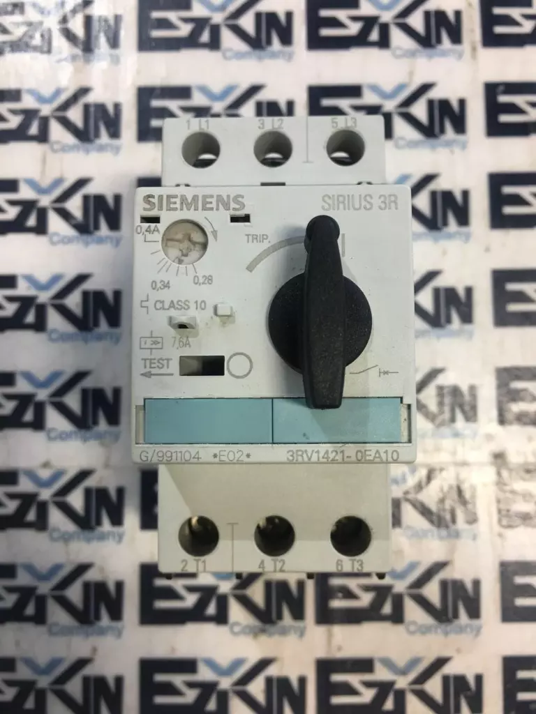 Siemens 3RV1421-0EA10 Starter Motor Protector 600V 6Amp Range 0.28-0.4Amp 