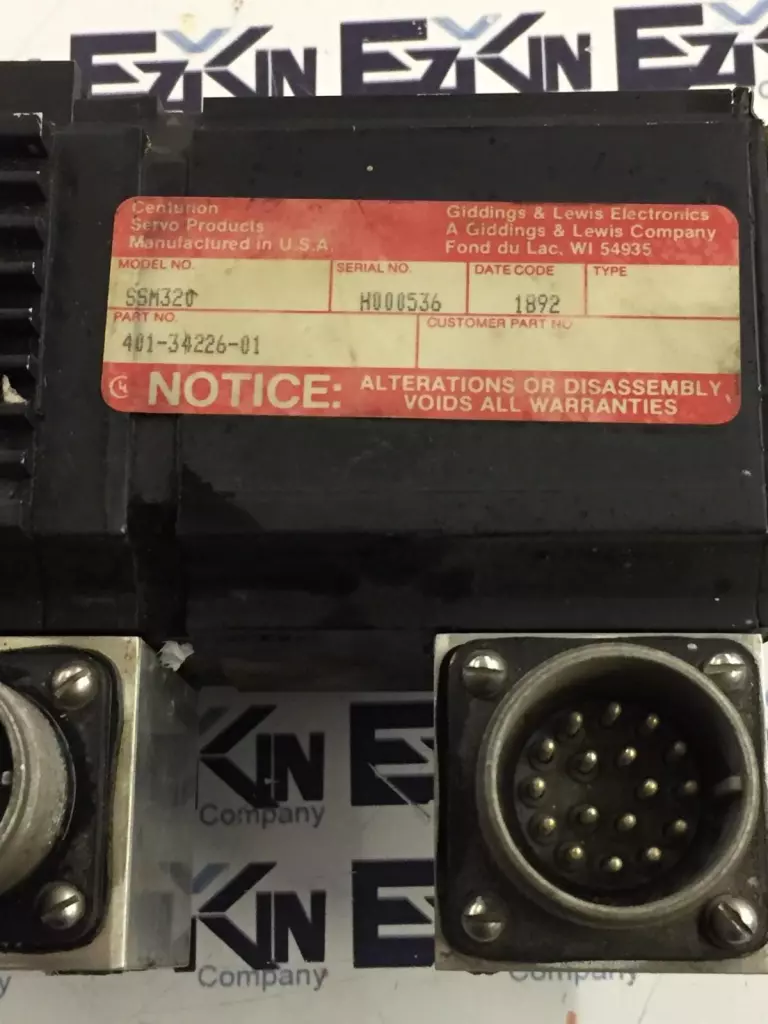Giddings & Lewis 401-34226-01 Centurion Servo Motor Model SSM320 