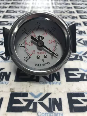  Duro-United 100 XKPA (-30 - 0 HG)(-1.0- 0 HG) Pressure Gauge -1.0-0 Bar 