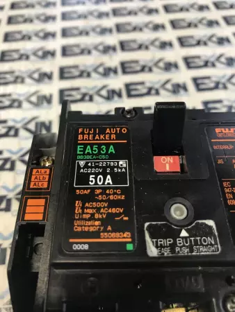 Fuji EA53A Circuit Breaker 220VAC 50Amp 3-Pole 