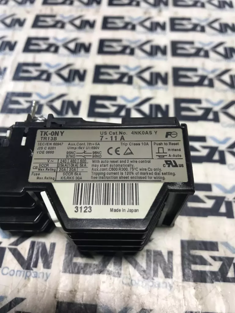 Mitsubishi TK-0NY 7-11A Overload Relay, 600V Selectable 7-11A 