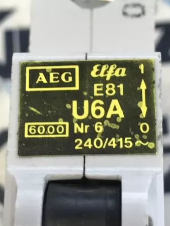  E81 U6A Elfa Circuit Breaker 1-Pole 240/415V 6Amp 