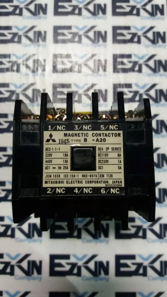 Mitsubishi B-A20 Magnetic Contactor, 220-240VAC 110-220VDC Max. 18A 