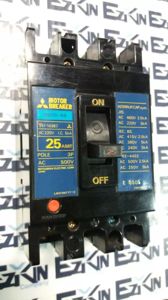 Mitsubishi Electric MB30-SS 3-Pole Circuit Motor Breaker, 25Amp 500VAC 