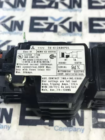 Mitsubishi TH-K12ABKPUL Overload Relay 1.4-2A 