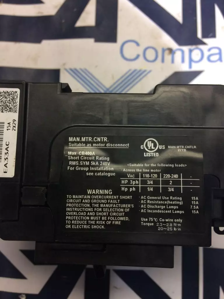 Fuji EA33AC 3-Pole Circuit Breaker 240VAC 15Amp 
